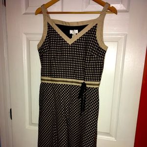 Ann Taylor Loft Brown & Cream Dress